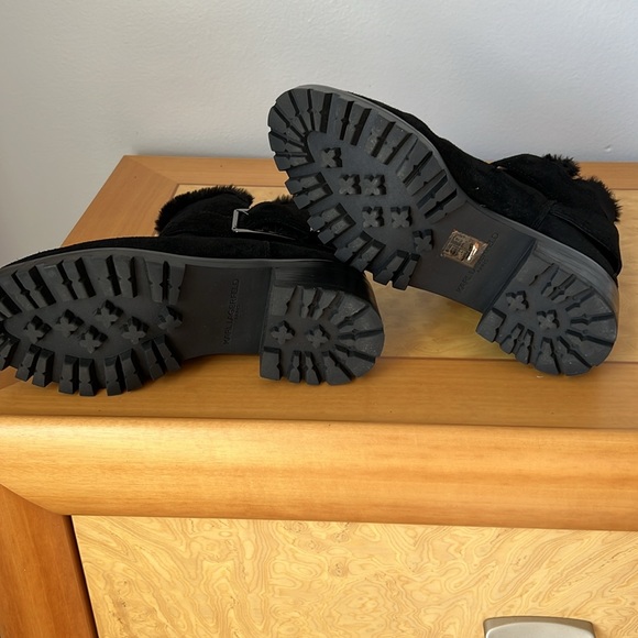 Karl Lagerfeld black faux-lined boots size 8.5 - Picture 5 of 10